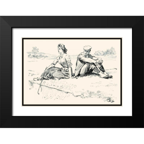 A Little Incident Black Modern Wood Framed Art Print with Double Matting by Gibson, Charles Dana