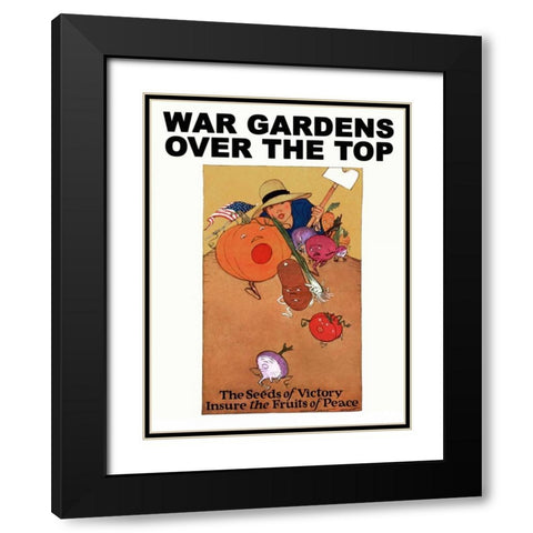 War Gardens Over The Top Black Modern Wood Framed Art Print with Double Matting by Barney, Maginel Wright Enright