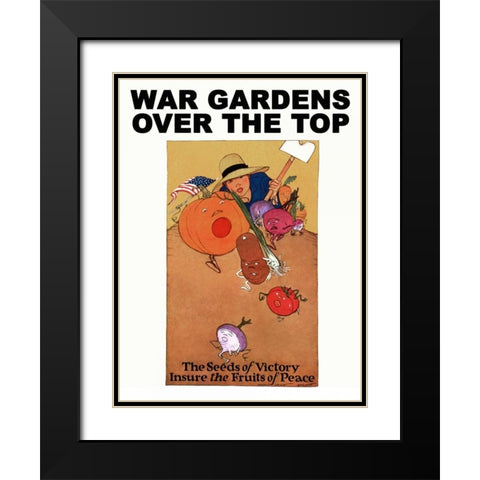 War Gardens Over The Top Black Modern Wood Framed Art Print with Double Matting by Barney, Maginel Wright Enright