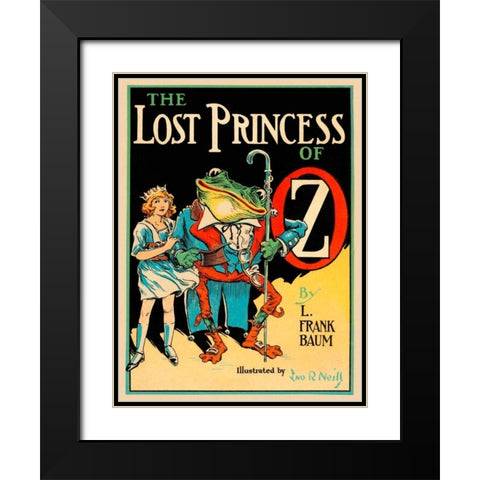 Lost Princess of Oz Black Modern Wood Framed Art Print with Double Matting by Neill, John R.