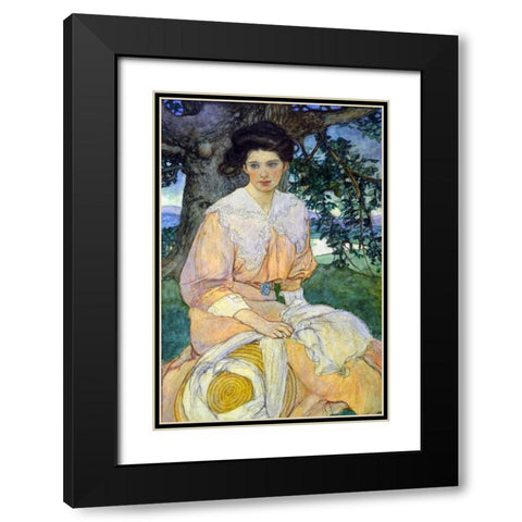 Gisele Black Modern Wood Framed Art Print with Double Matting by Green, Elizabeth Shippen