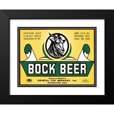 Bock Beer Black Modern Wood Framed Art Print with Double Matting by Vintage Booze Labels
