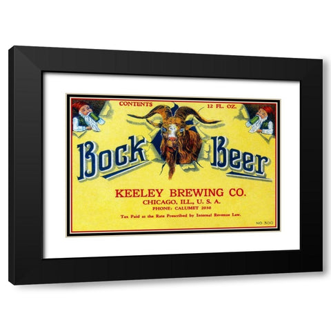 Bock Beer Black Modern Wood Framed Art Print with Double Matting by Vintage Booze Labels