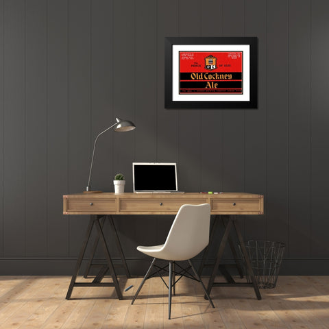 Old Cockney Ale Black Modern Wood Framed Art Print with Double Matting by Vintage Booze Labels