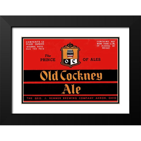 Old Cockney Ale Black Modern Wood Framed Art Print with Double Matting by Vintage Booze Labels
