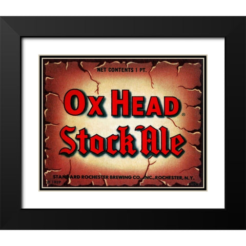 Ox Head Stock Ale Black Modern Wood Framed Art Print with Double Matting by Vintage Booze Labels