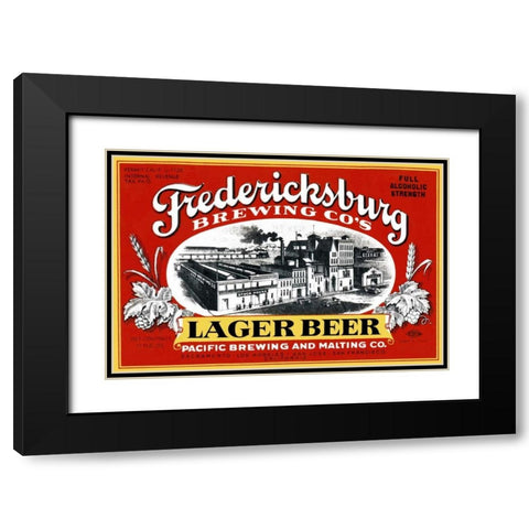 Fredericksburg Brewing Co.s Lager Beer Black Modern Wood Framed Art Print with Double Matting by Vintage Booze Labels