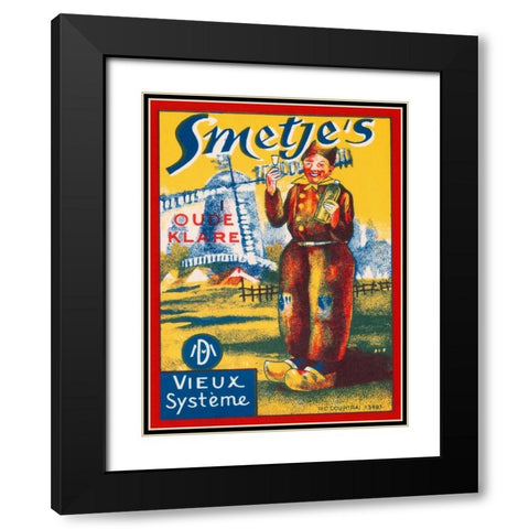 Smetjes Oude Klare Black Modern Wood Framed Art Print with Double Matting by Vintage Booze Labels