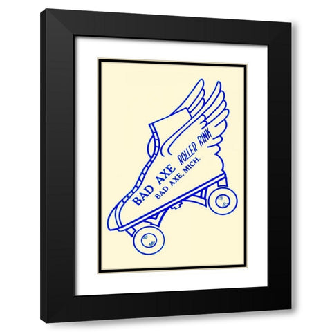 Bad Axe Roller Rink Black Modern Wood Framed Art Print with Double Matting by Retrorollers