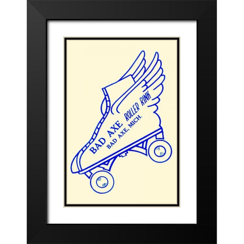 Bad Axe Roller Rink Black Modern Wood Framed Art Print with Double Matting by Retrorollers