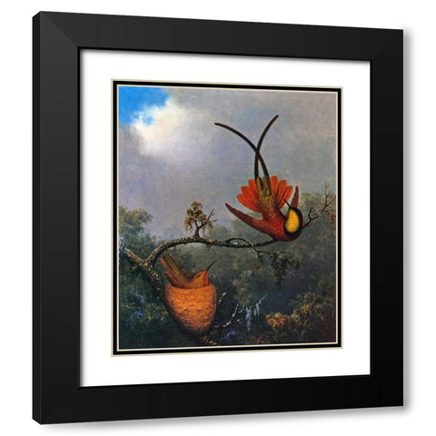 Crimson Topaz Black Modern Wood Framed Art Print with Double Matting by Heade, Martin Johnson