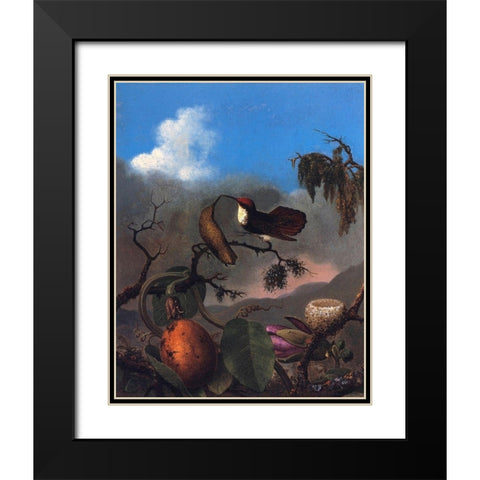 Ruby Topaz Black Modern Wood Framed Art Print with Double Matting by Heade, Martin Johnson