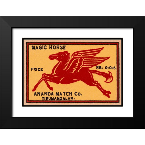 Magic Horse Matches Black Modern Wood Framed Art Print with Double Matting by Phillumenart