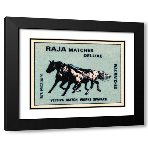 Raja Matches Deluxe Black Modern Wood Framed Art Print with Double Matting by Phillumenart