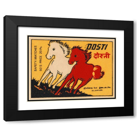 Posti Matches Black Modern Wood Framed Art Print with Double Matting by Phillumenart