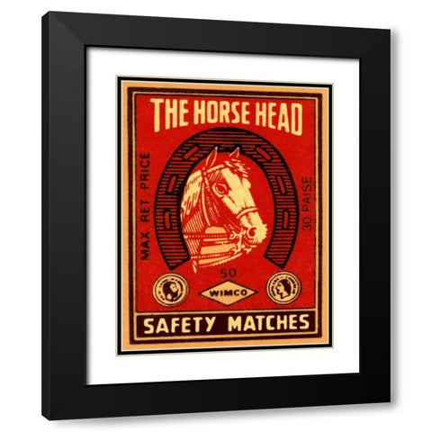 The Horse Head Safety Matches Black Modern Wood Framed Art Print with Double Matting by Phillumenart