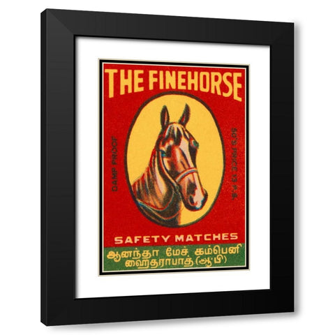 The Fine Horse Safety Matches Black Modern Wood Framed Art Print with Double Matting by Phillumenart