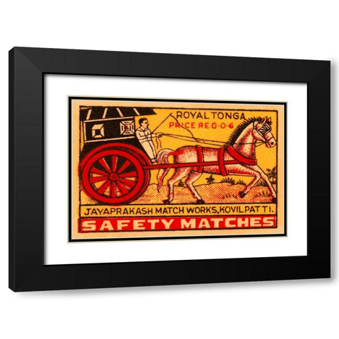 Royal Tonga Safety Matches Black Modern Wood Framed Art Print with Double Matting by Phillumenart