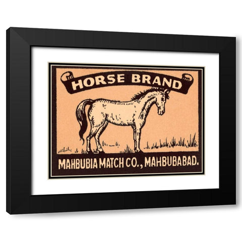 Horse Brand Matches Black Modern Wood Framed Art Print with Double Matting by Phillumenart