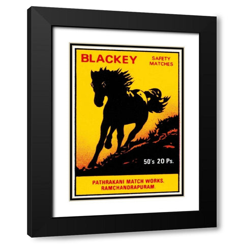 Blackey Safety Matches Black Modern Wood Framed Art Print with Double Matting by Phillumenart
