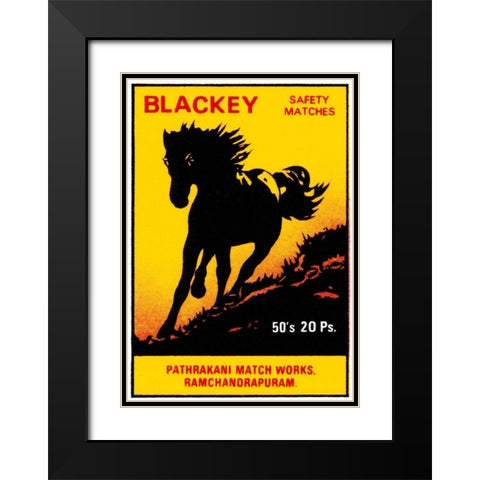 Blackey Safety Matches Black Modern Wood Framed Art Print with Double Matting by Phillumenart