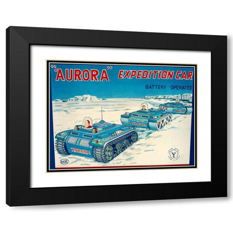 Aurora Expedition Car Black Modern Wood Framed Art Print with Double Matting by Retrotrans