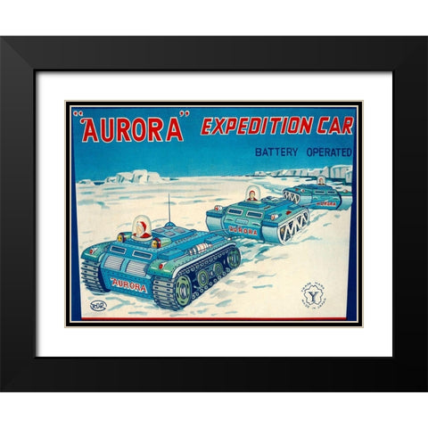 Aurora Expedition Car Black Modern Wood Framed Art Print with Double Matting by Retrotrans