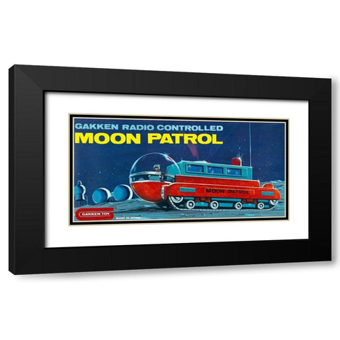 Moon Patrol Black Modern Wood Framed Art Print with Double Matting by Retrotrans