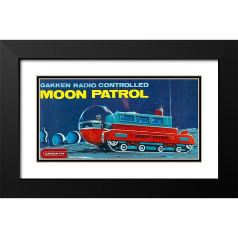 Moon Patrol Black Modern Wood Framed Art Print with Double Matting by Retrotrans