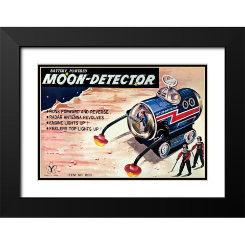 Moon-Detector Black Modern Wood Framed Art Print with Double Matting by Retrotrans