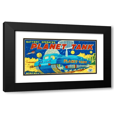 Planet Tank Black Modern Wood Framed Art Print with Double Matting by Retrotrans