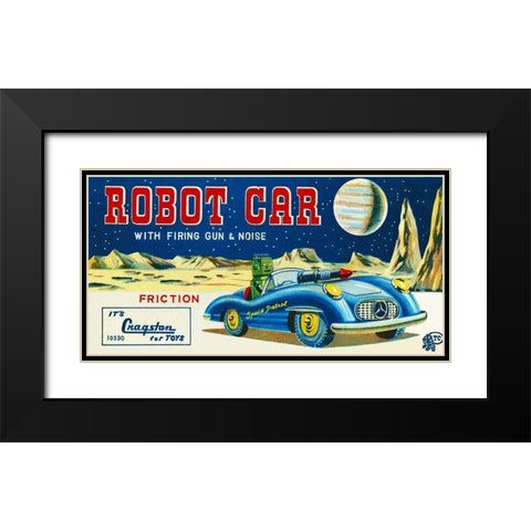 Robot Car with Firing Gun and Noise Black Modern Wood Framed Art Print with Double Matting by Retrotrans