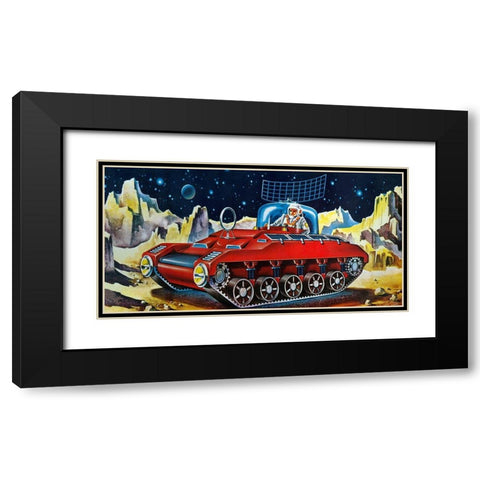 Space Exploration Tank Black Modern Wood Framed Art Print with Double Matting by Retrotrans
