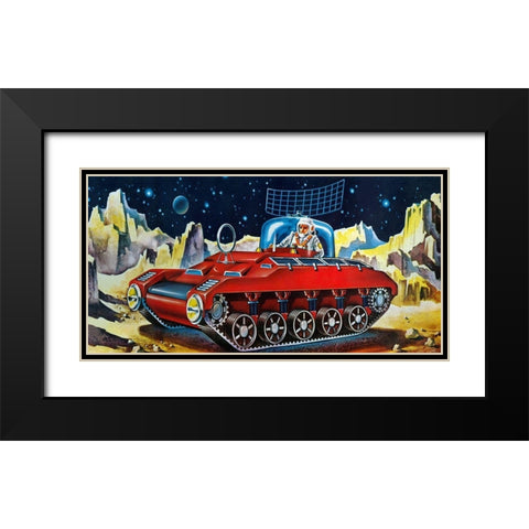 Space Exploration Tank Black Modern Wood Framed Art Print with Double Matting by Retrotrans