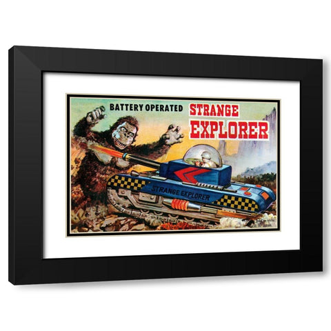 Strange Explorer Black Modern Wood Framed Art Print with Double Matting by Retrotrans