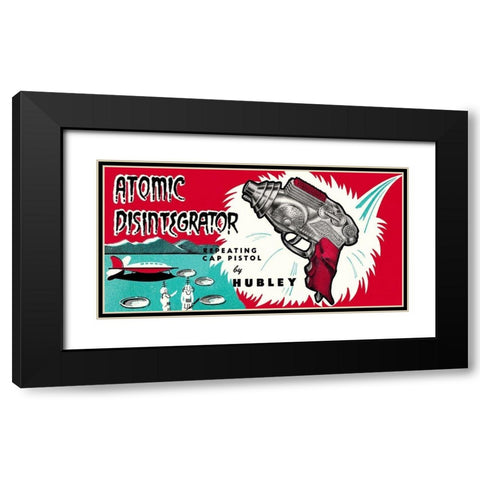 Atomic Disintegrator Black Modern Wood Framed Art Print with Double Matting by Retrogun