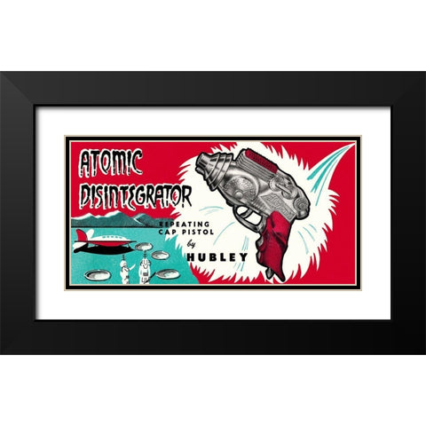 Atomic Disintegrator Black Modern Wood Framed Art Print with Double Matting by Retrogun
