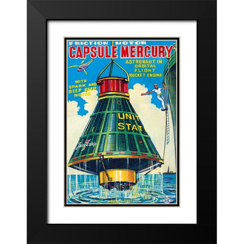 Capsule Mercury Black Modern Wood Framed Art Print with Double Matting by Retrorocket