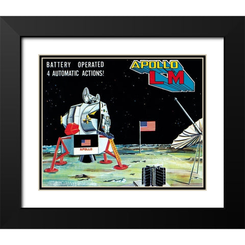 Apollo L-M Black Modern Wood Framed Art Print with Double Matting by Retrorocket