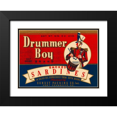 Drummer Boy Smoked Sardines Black Modern Wood Framed Art Print with Double Matting by Retrolabel