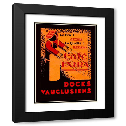 Cafe Extra - Docks Vauclusiens Black Modern Wood Framed Art Print with Double Matting by Retrolabel