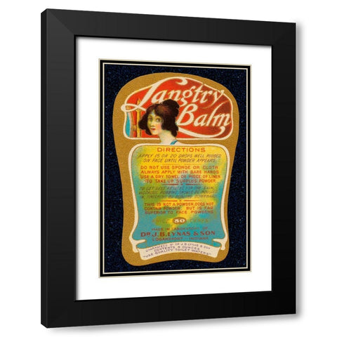 Langtry Balm Black Modern Wood Framed Art Print with Double Matting by Retrolabel