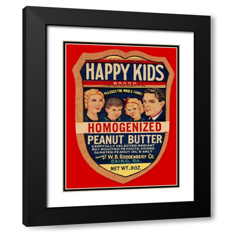 Happy Kids Homogenized Peanut Butter Black Modern Wood Framed Art Print with Double Matting by Retrolabel
