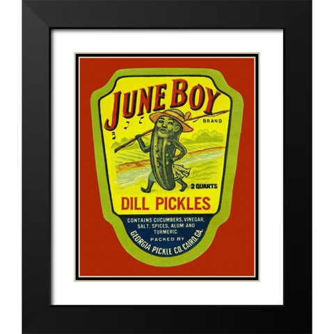June Boy Dill Pickles Black Modern Wood Framed Art Print with Double Matting by Retrolabel