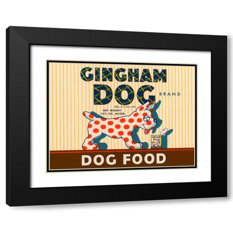 Gingham Dog Black Modern Wood Framed Art Print with Double Matting by Retrolabel