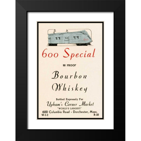 600 Special Bourbon Whiskey Black Modern Wood Framed Art Print with Double Matting by Vintage Booze Labels
