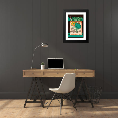 Our Famous Coo-Coo Cocktails Black Modern Wood Framed Art Print with Double Matting by Vintage Booze Labels