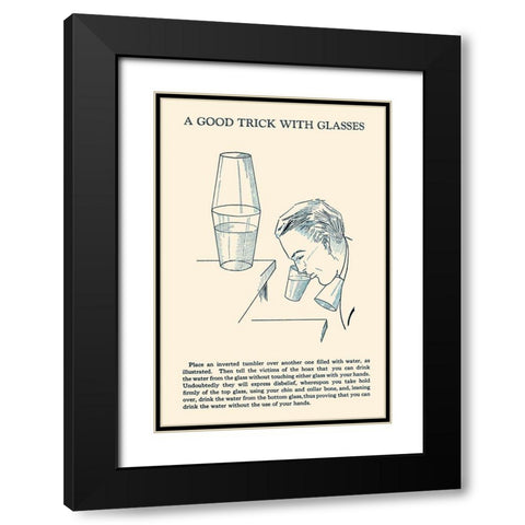 A Good Trick with Glasses Black Modern Wood Framed Art Print with Double Matting by Retromagic