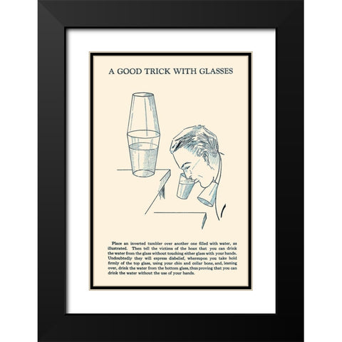 A Good Trick with Glasses Black Modern Wood Framed Art Print with Double Matting by Retromagic
