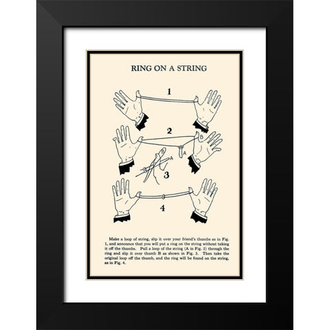 Ring on a String Black Modern Wood Framed Art Print with Double Matting by Retromagic